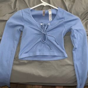 Crop light blue long sleeve